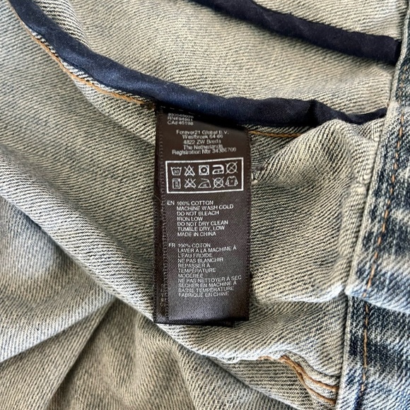 21 MEN LA Men’s Blue‎ Denim Distressed Jean Button Up 100% Cotton Jacket-Size L - Picture 5 of 7